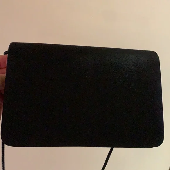 Carolyne Barton Black Evening Bag Handbag with magnetic snap & shoulder strap - Picture 1 of 11